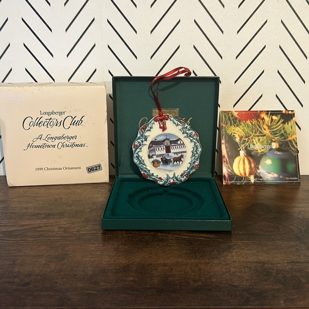 Longaberger 96 Collectors Club Hometown Christmas Ornament 33758 Limited Edition